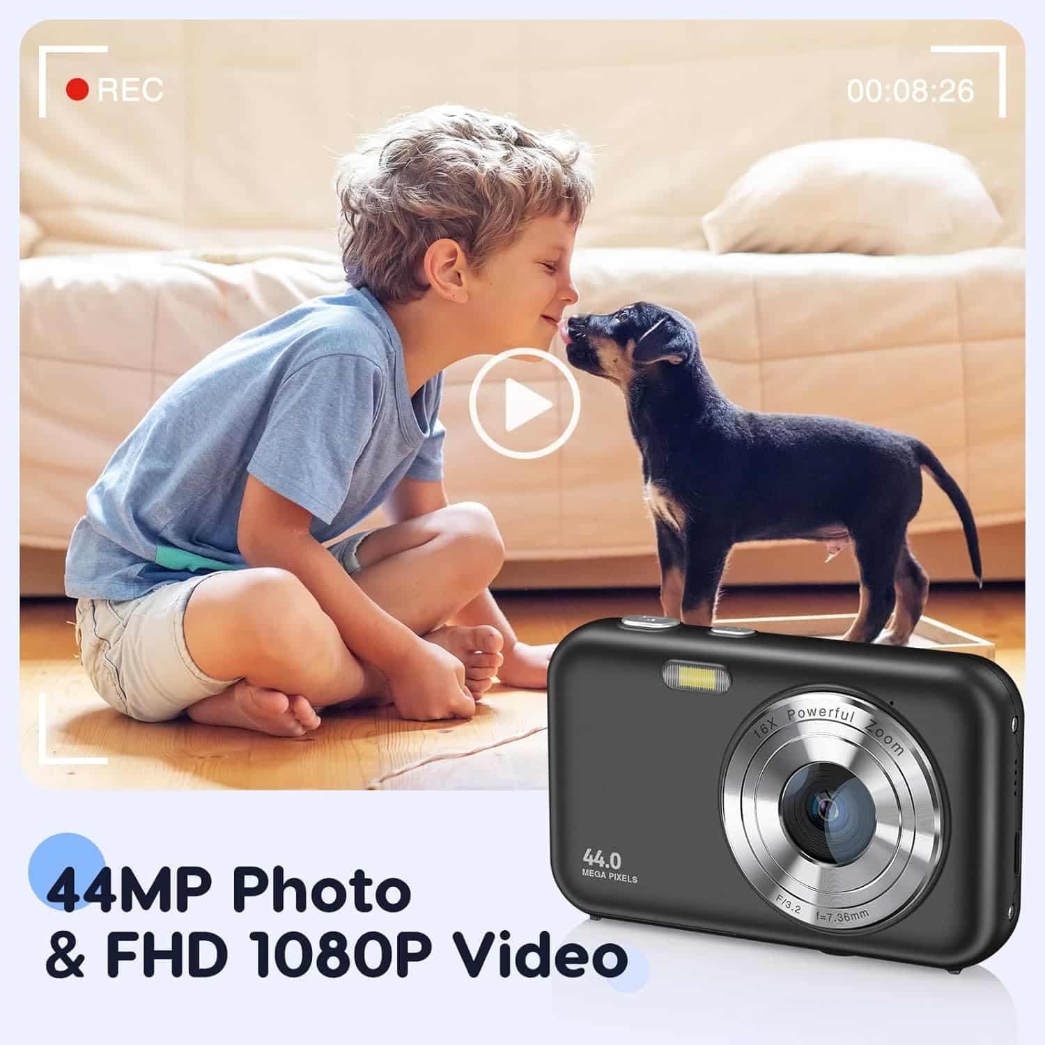 Digital Camera, FHD 1080P Kids Camera 44MP: A Fun and Versatile Photography Companion