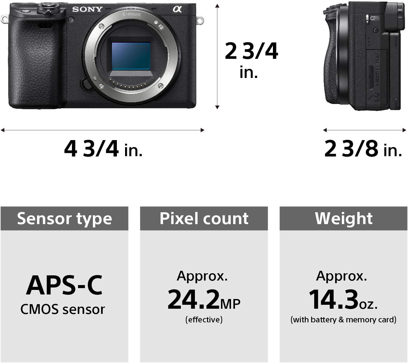 Sony Alpha a6400 Mirrorless Camera: Compact APS-C Interchangeable Lens Digital Camera with Real-Time Eye Auto Focus, 4K Video & Flip Up Touchscreen - E Mount Compatible Cameras - ILCE-6400/B Body