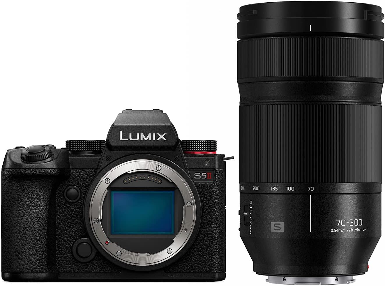 Panasonic LUMIX S5II Mirrorless Camera (DC-S5M2BODY) with LUMIX S Series 70-300mm Lens (S-R70300)