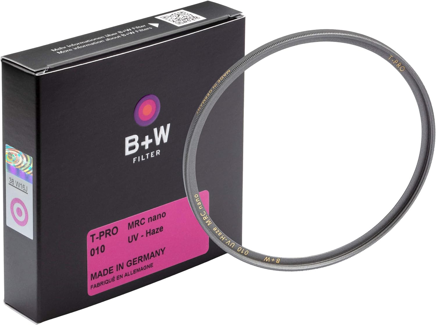 B + W UV-Haze Protection Filter for Camera Lens – Ultra Slim Titan Mount (T-PRO), 010, HTC, 16 Layers Multi-Resistant and Nano Coating, Photography Filter, 37 mm